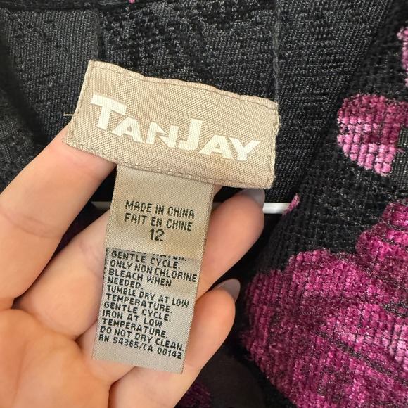 Vintage Womens Romantic Floral Textured Blazer Jacket Size 12 Career Business - Picture 12 of 15